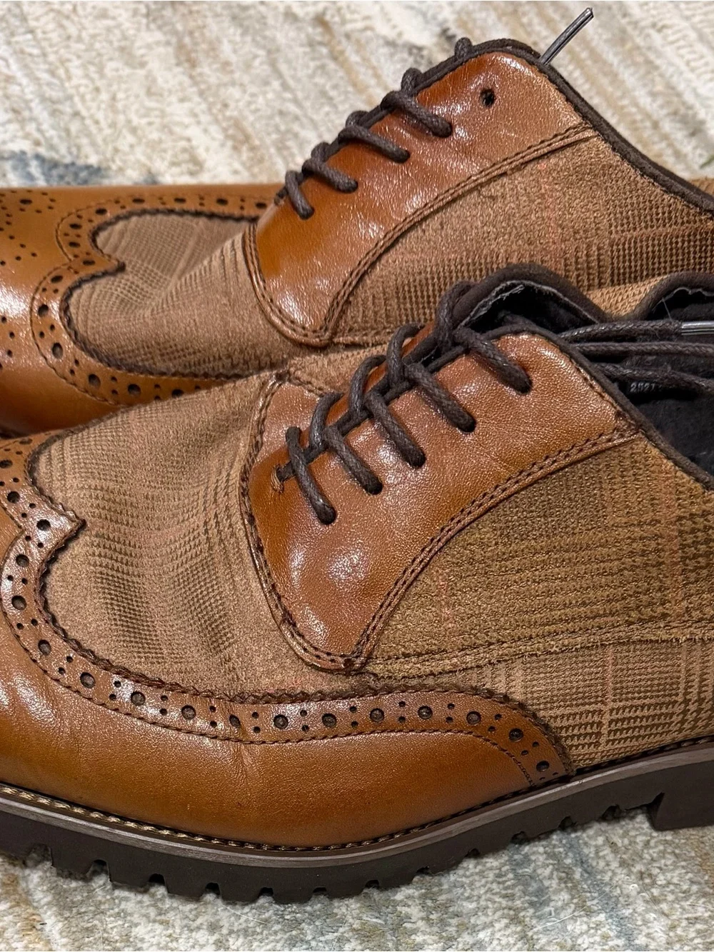 Stacy Adams Two-Tone Brown Wingtip Oxfords